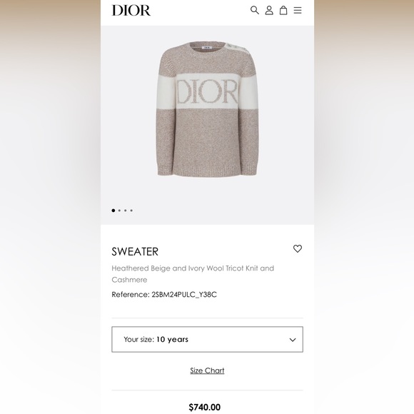 GORGEOUS CHRISTIAN DIOR Logo Cashmere Sweater - Picture 8 of 11